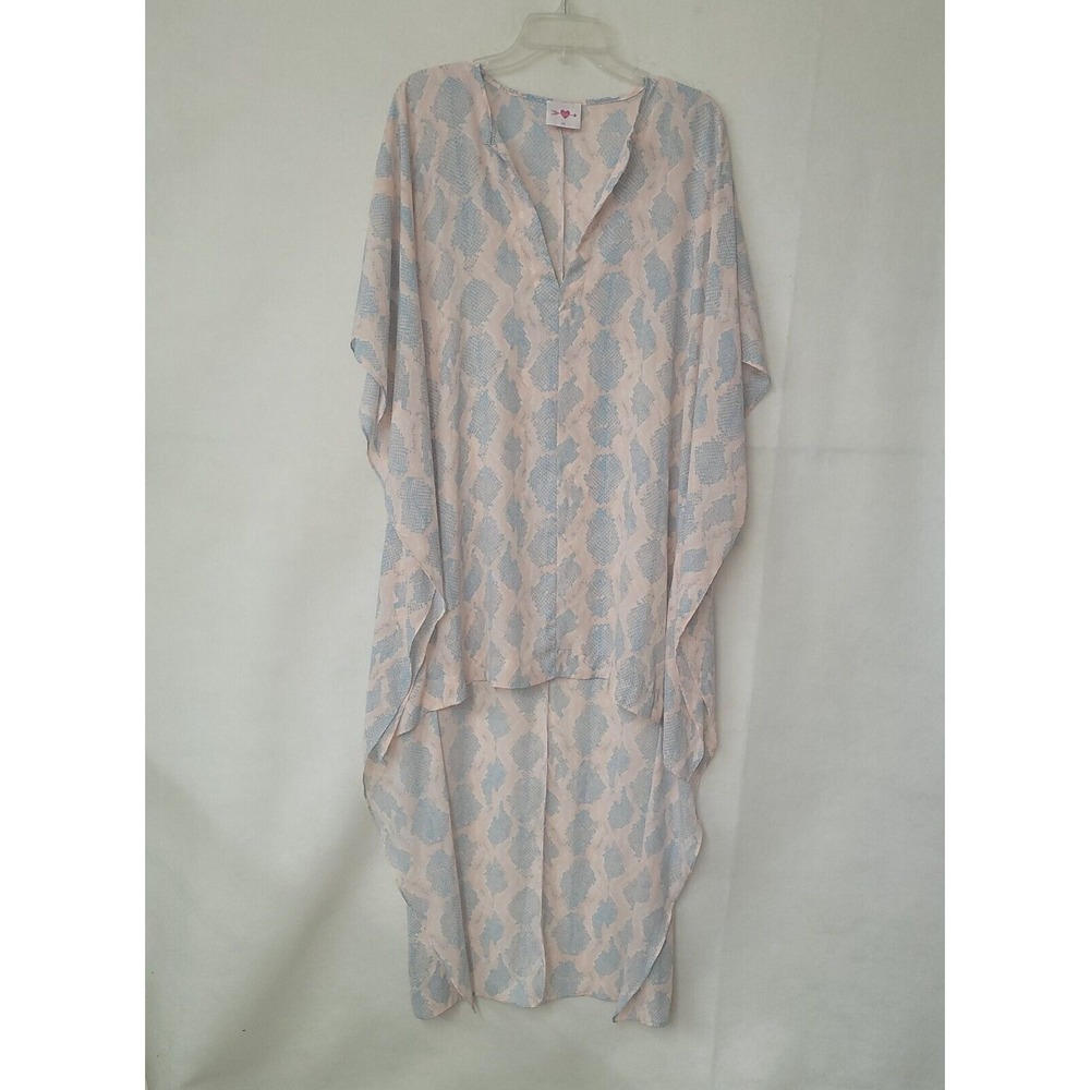 Buddy Love Derby Hi-Low Dress Womens One Size Pink Blue Snakeskin Beach Coverup